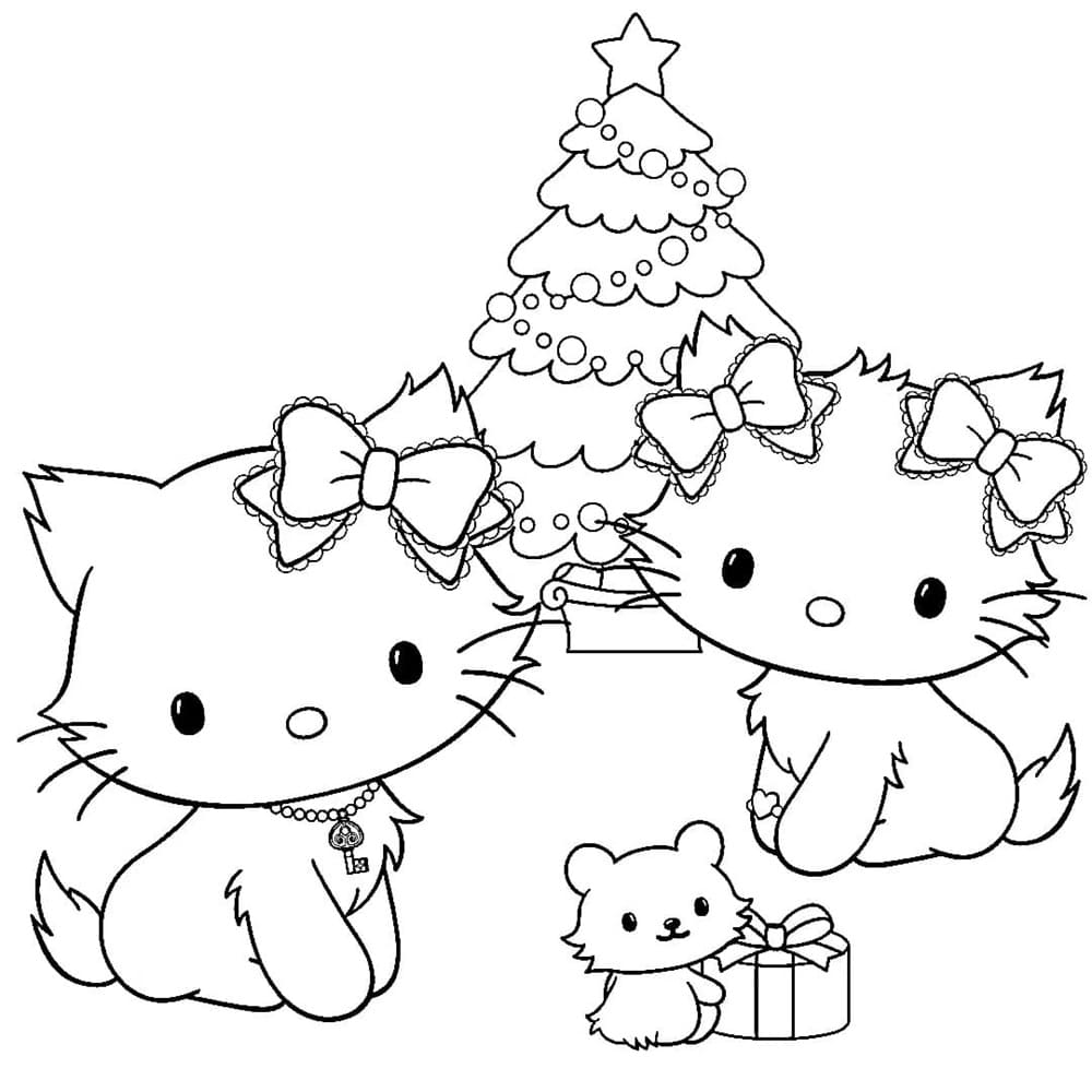 Printable Charmmy Kitty with Honeycute and Sugar Coloring Page