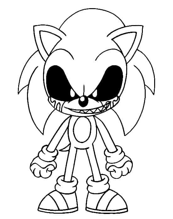 Printable Chibi Sonic Exe Coloring Page