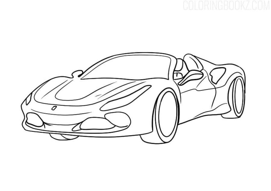 Printable Cool Ferrari Car Coloring Page