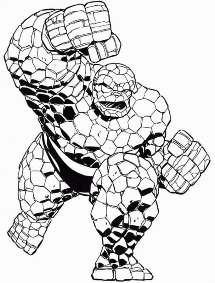 Printable Cool Rock Man Picture Coloring Page