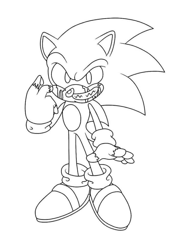 Printable Cool Sonic Exe Coloring Page