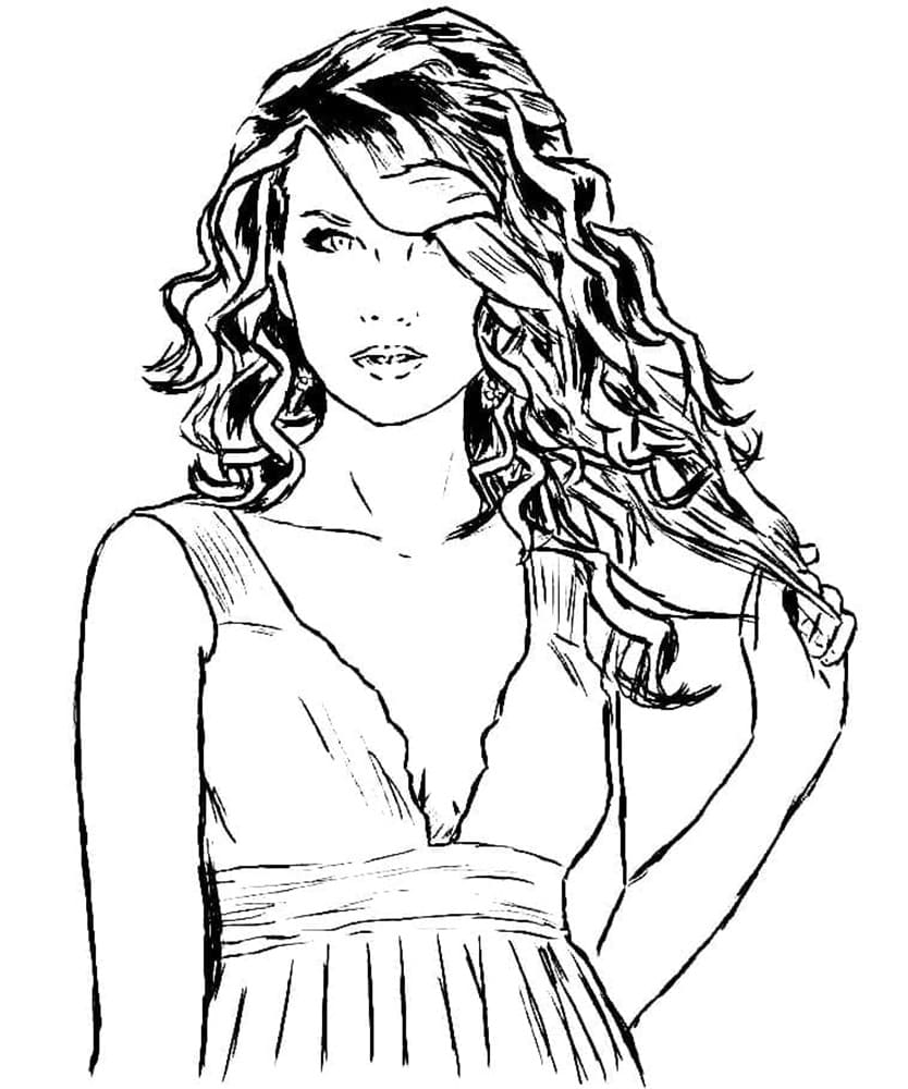 Printable Cool Taylor Swift Coloring Page