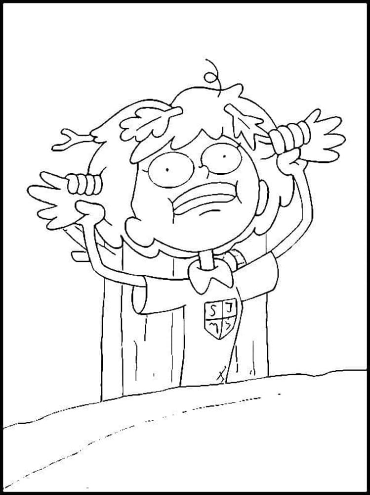Printable Crazy Anne From Amphibia Coloring Page