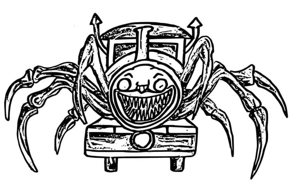 Printable Creepy Choo-Choo Charles Monster Coloring Page