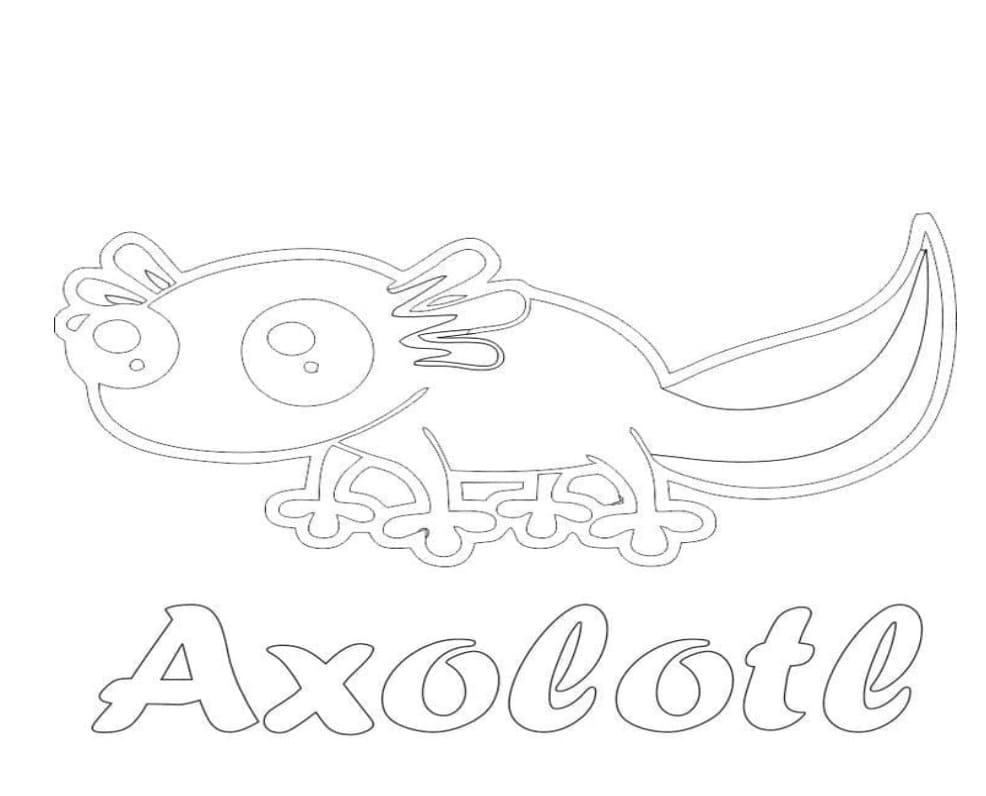 Printable Curious Axolotl for Kids Coloring Page