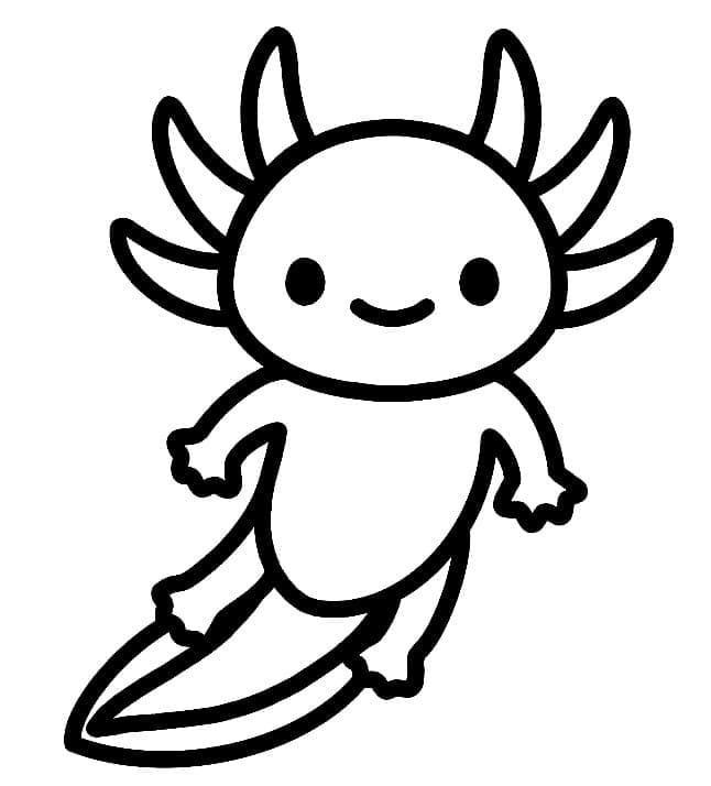 Printable Cute Axolotl Coloring Page