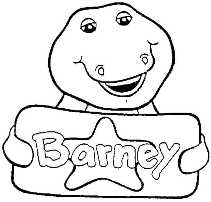 Printable Cute Barney Coloring Page
