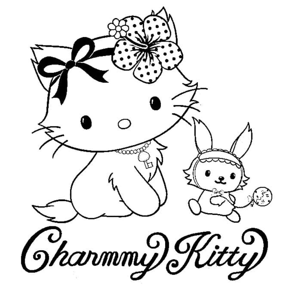 Printable Cute Charmmy Kitty with Sugar Coloring Page