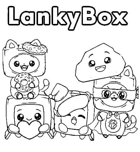 Printable Cute LankyBox Coloring Page
