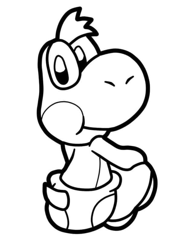 Printable Cute Little Yoshi Coloring Page