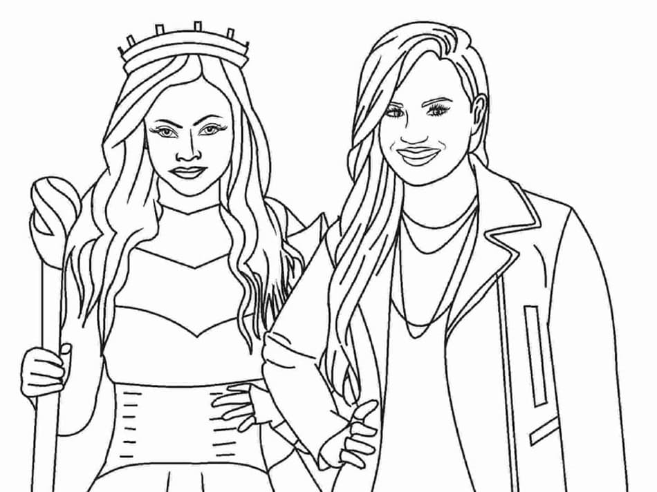 Printable Descendants Evie and Audrey Coloring Page