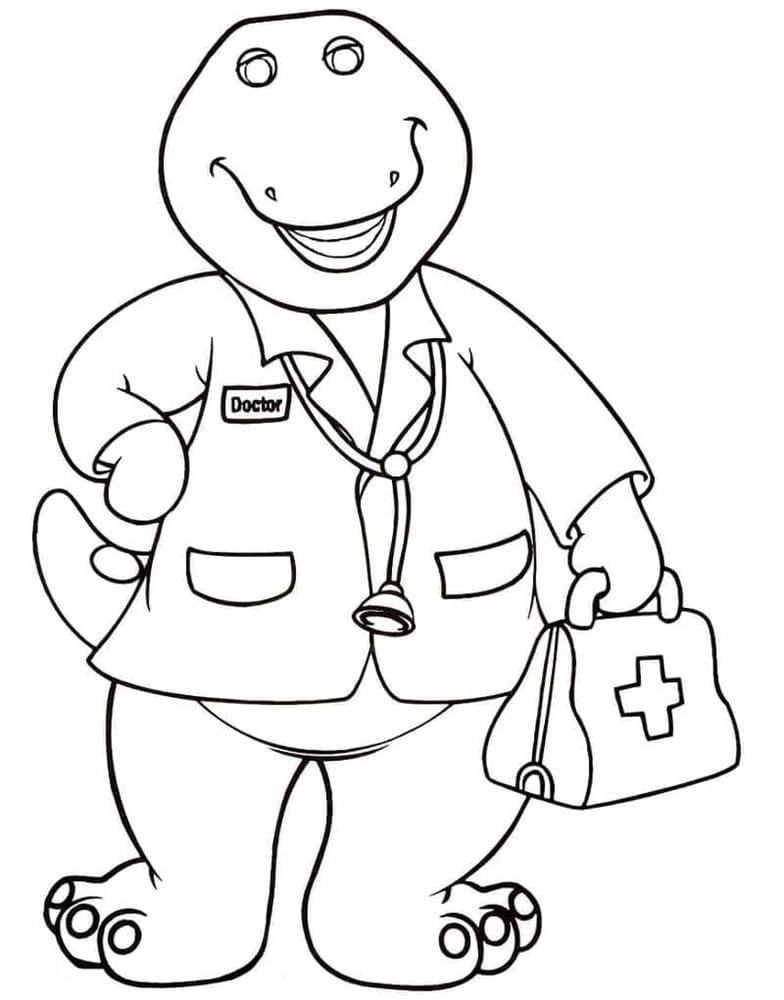 Printable Doctor Barney Coloring Page