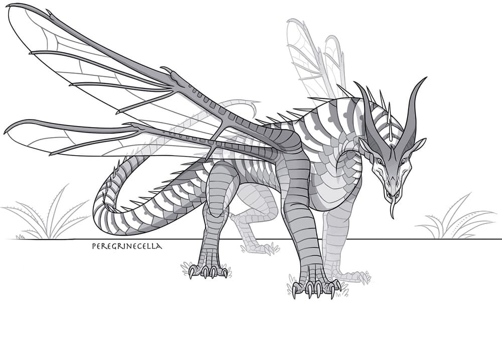 Printable Dragon Wings of Fire Coloring Page