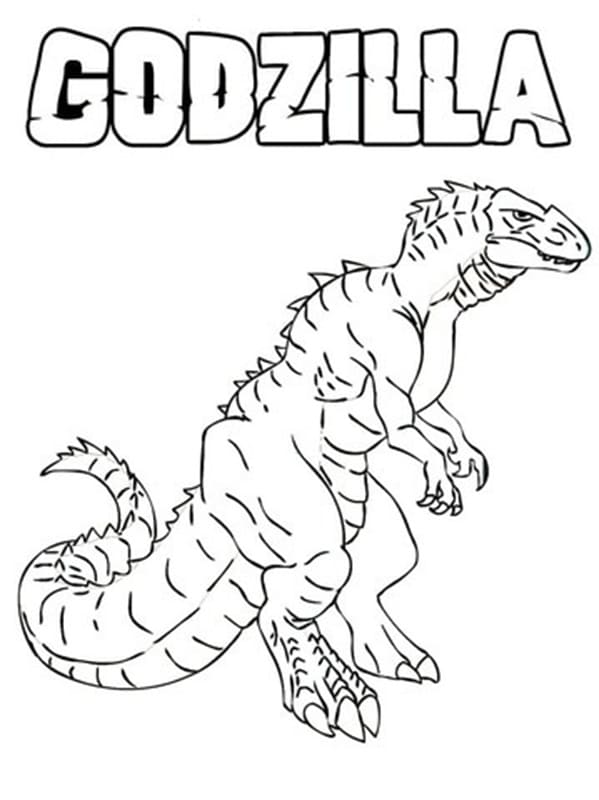 Printable Drawing Godzilla Coloring Page