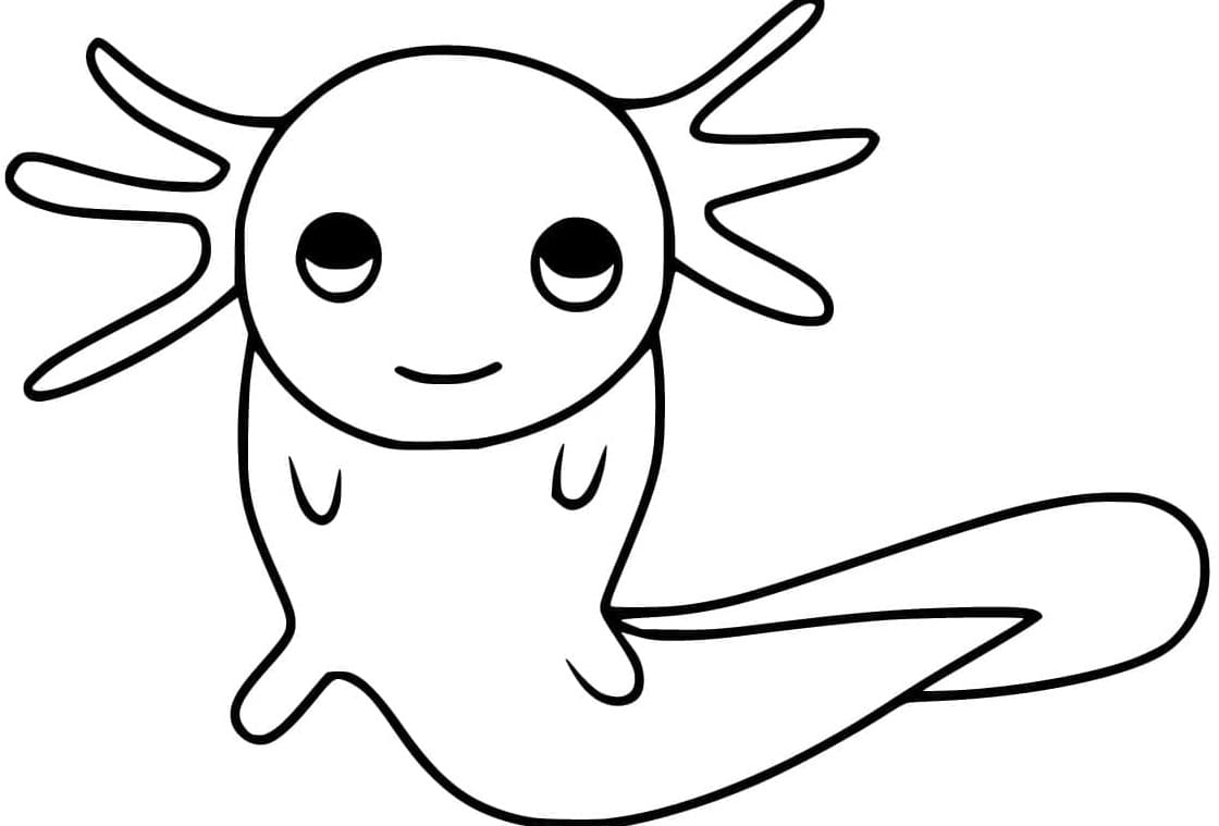 Printable Drawing of Axolotl Coloring Page