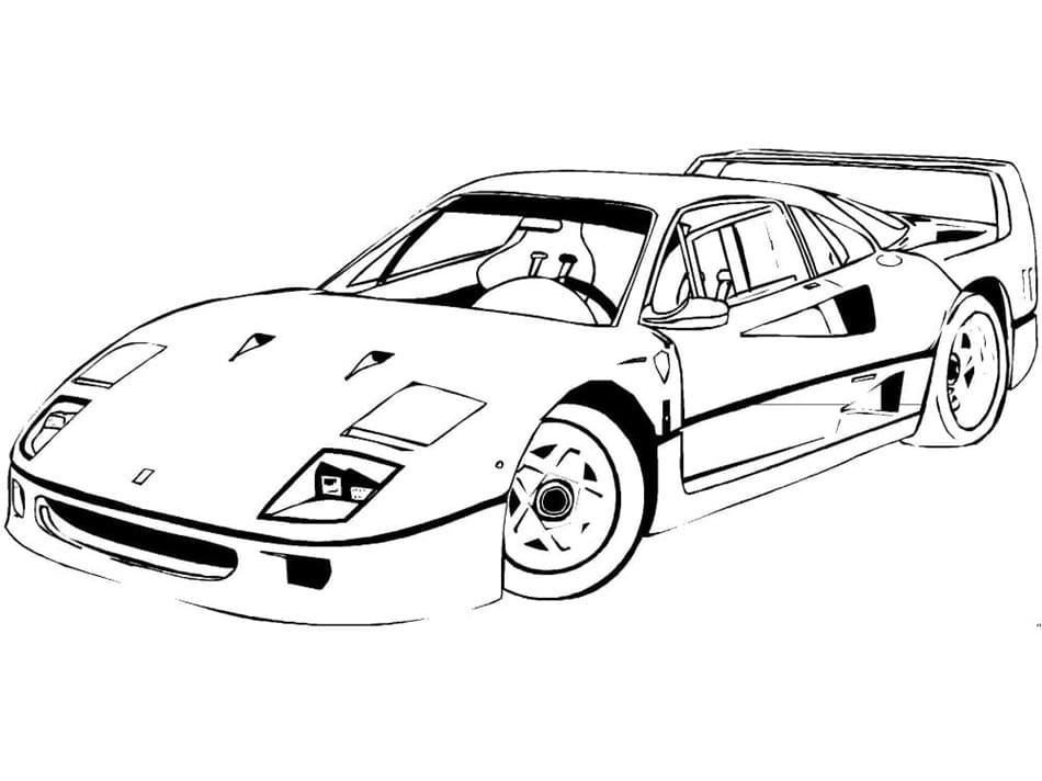 Printable Drawing of Ferrari Coloring Page