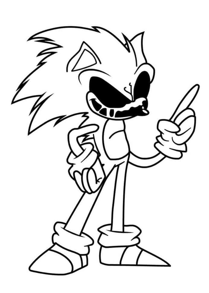 Printable Drawing of Sonic Exe Coloring Page