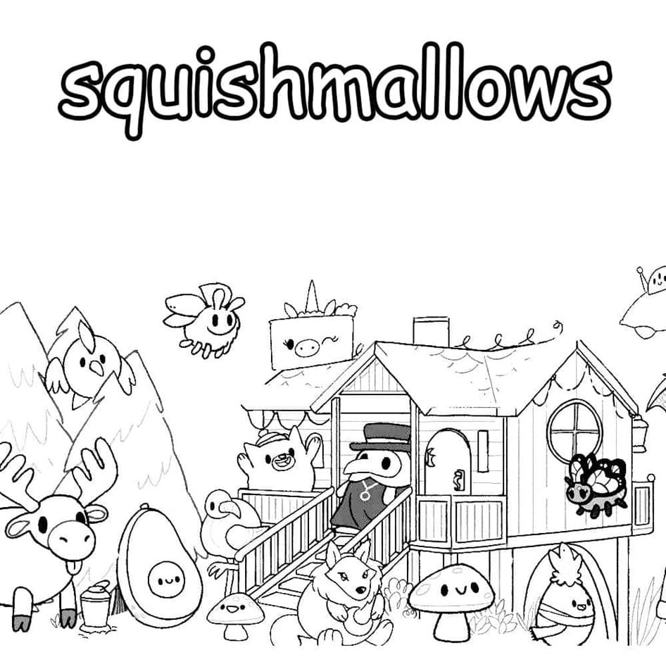 Printable Drawing of Squishmallows Coloring Page