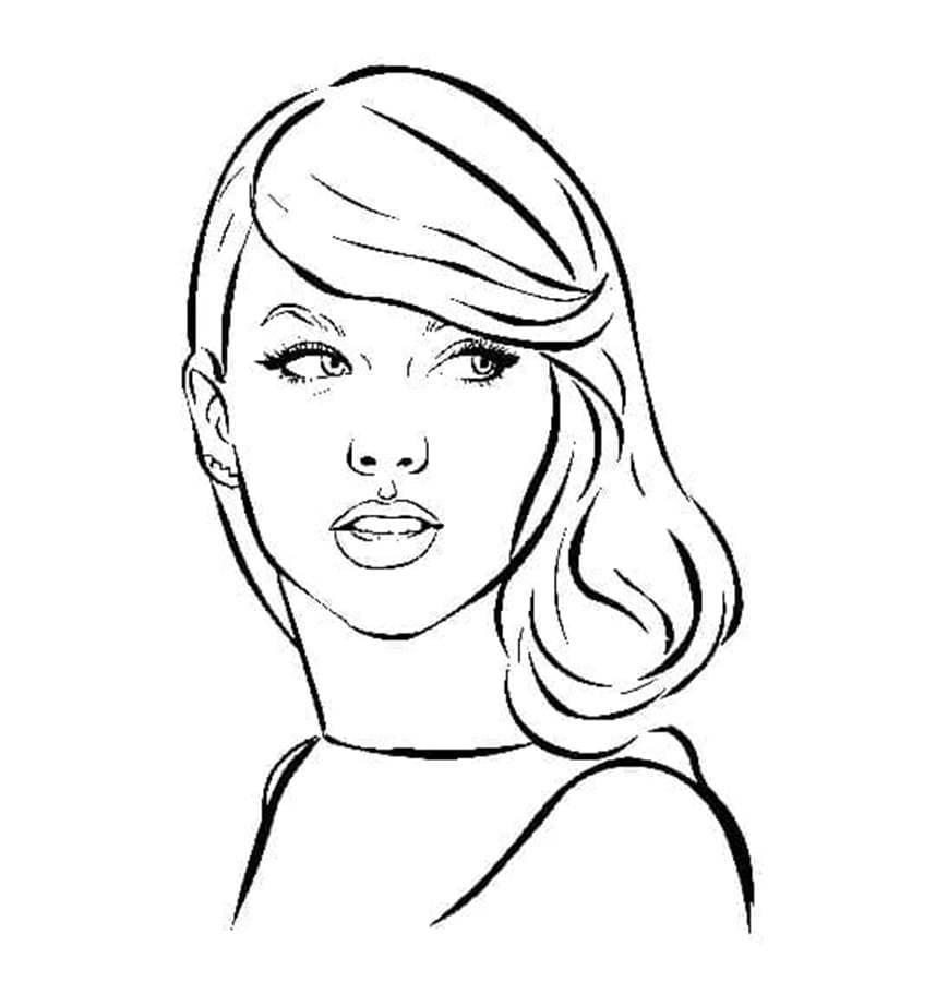 Printable Drawing of Taylor Swift Coloring Page