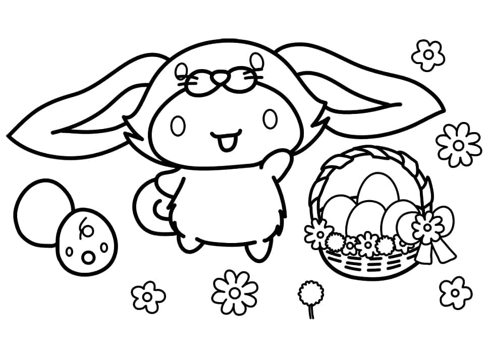 Printable Easter Cinnamoroll Coloring Page