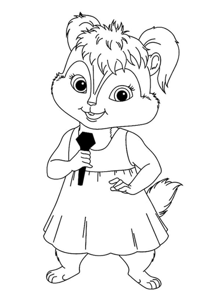 Printable Eleanor from Alvin and the Chipmunks Coloring Page