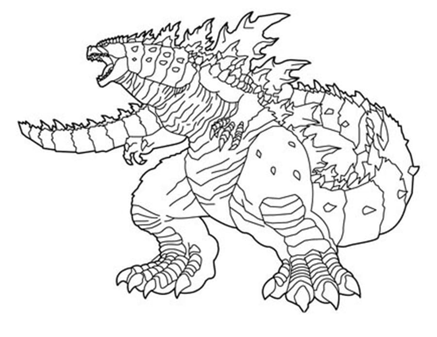 Printable Enormous Godzilla Coloring Page