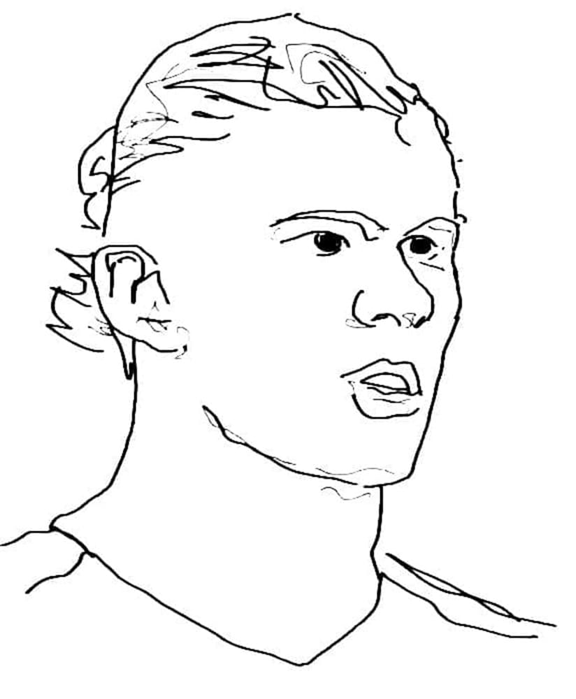 Printable Erling Haaland Awesome Free Coloring Page