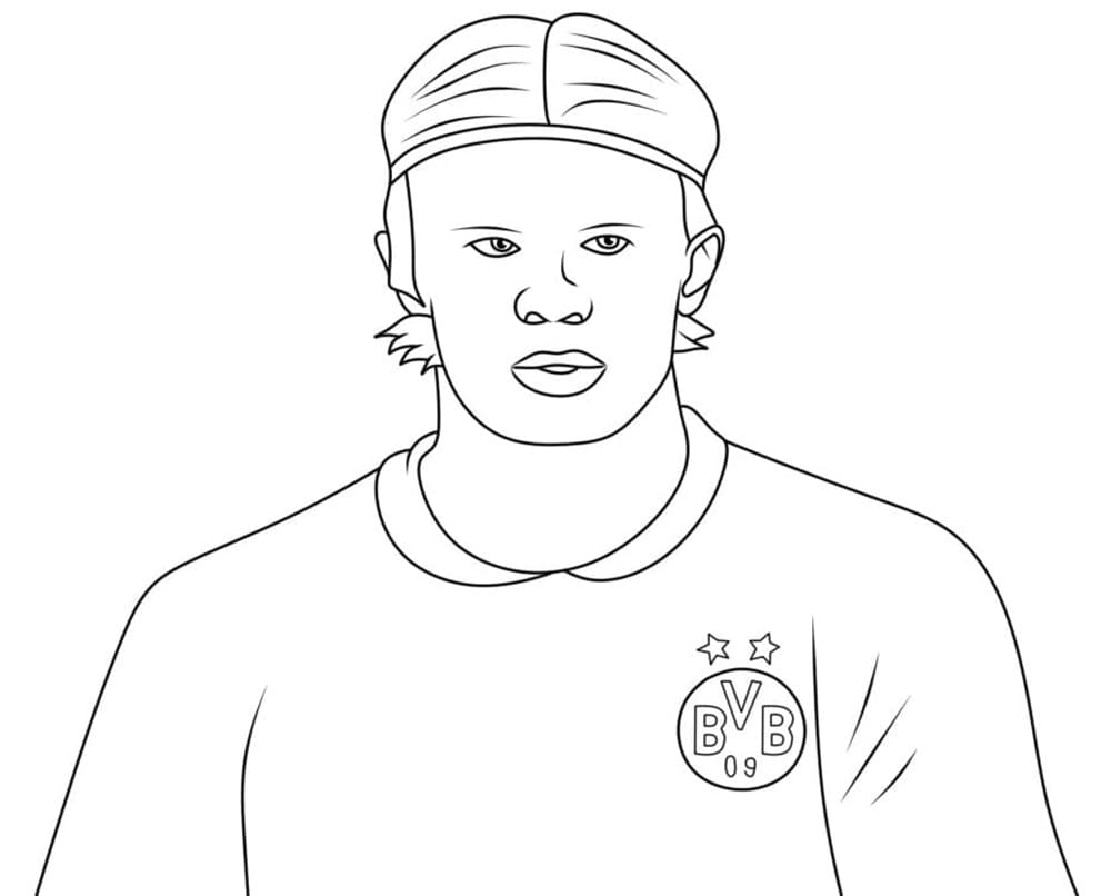 Printable Erling Haaland Drawing Coloring Page