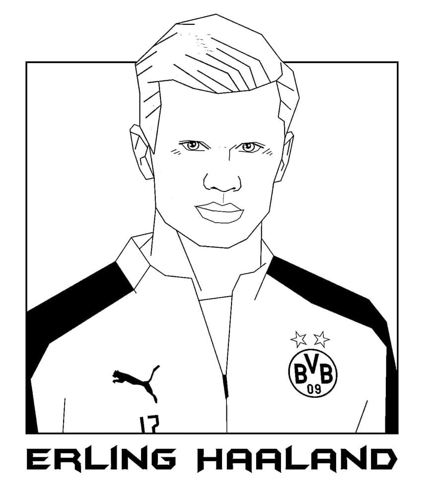 Printable Erling Haaland Images Coloring Page