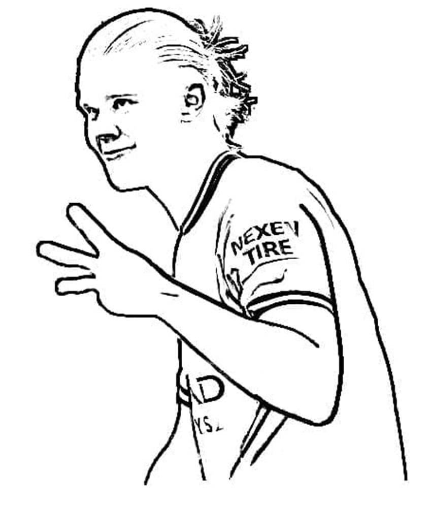 Printable Erling Haaland In Manchester City Coloring Page