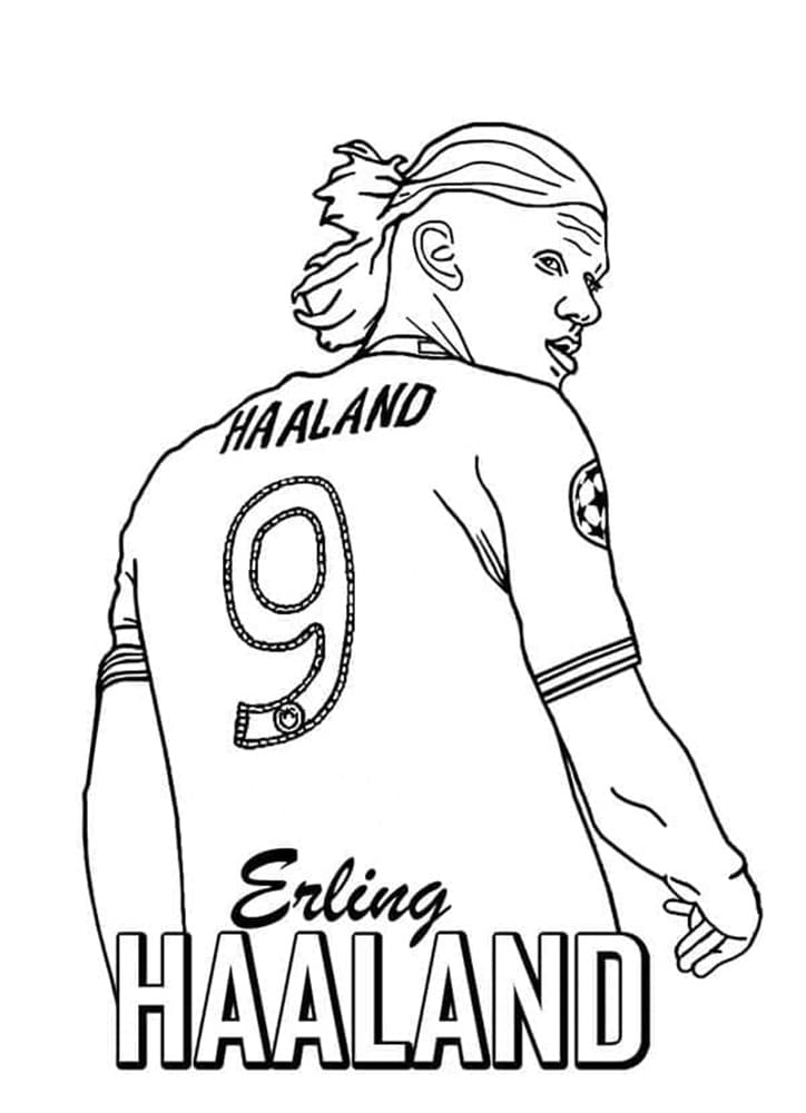 Printable Erling Haaland Manchester City Coloring Page