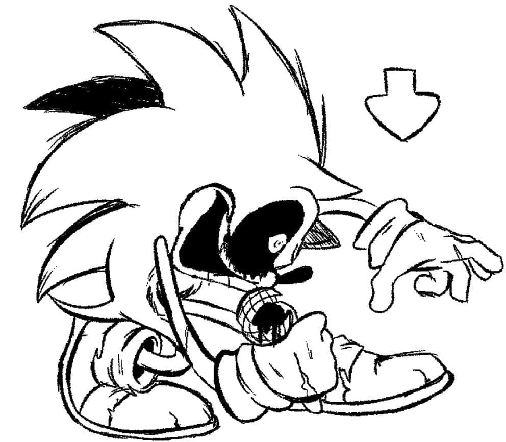 Printable Evil Sonic Exe Photo Coloring Page