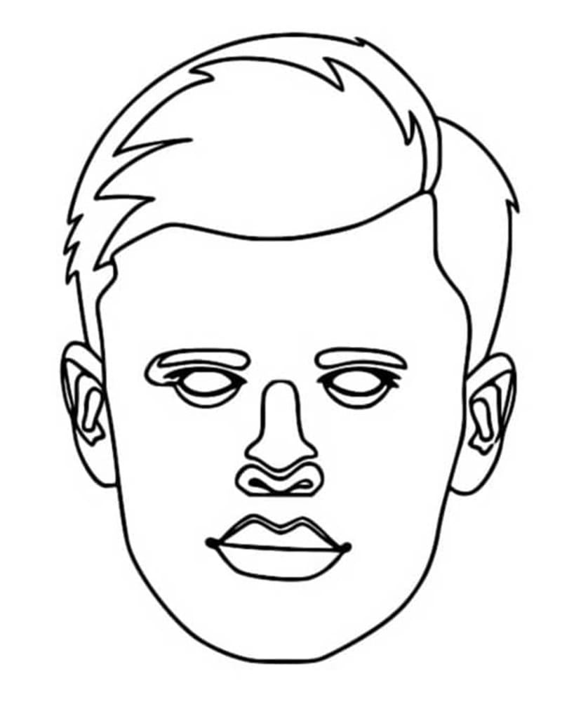 Printable Face Erling Haaland Coloring Page