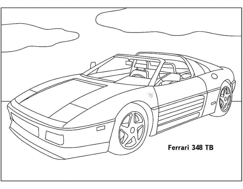 Printable Ferrari 348 TB Coloring Page