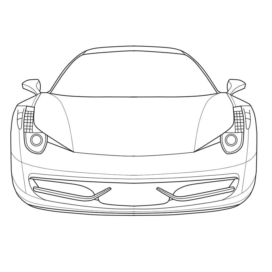 Printable Ferrari 458 Car Coloring Page