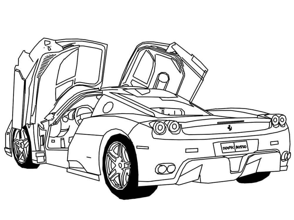 Printable Ferrari Awesome Coloring Page