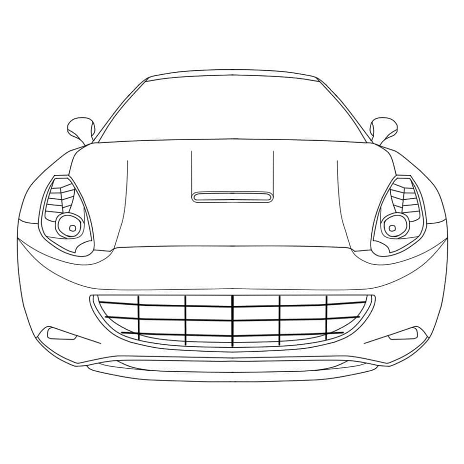 Printable Ferrari California 2009 Coloring Page