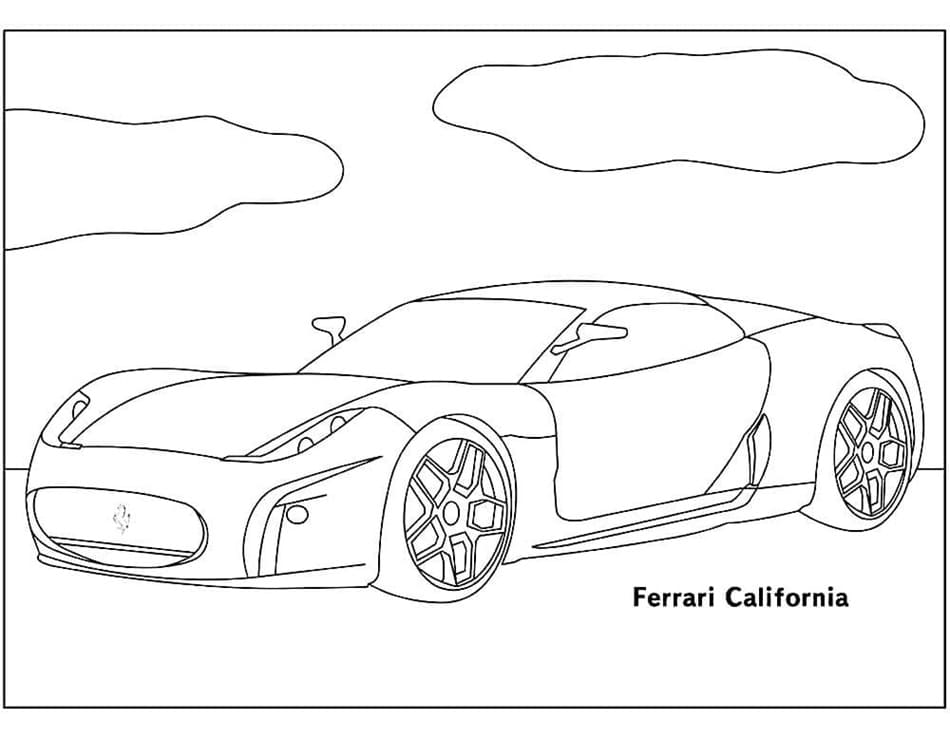 Printable Ferrari California Coloring Page