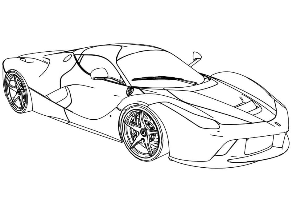 Printable Ferrari Car Image Coloring Page