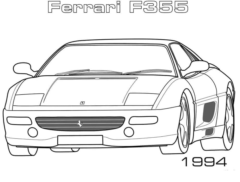 Printable Ferrari F355 1994 Coloring Page