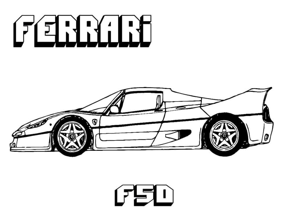 Printable Ferrari F50 Car Coloring Page
