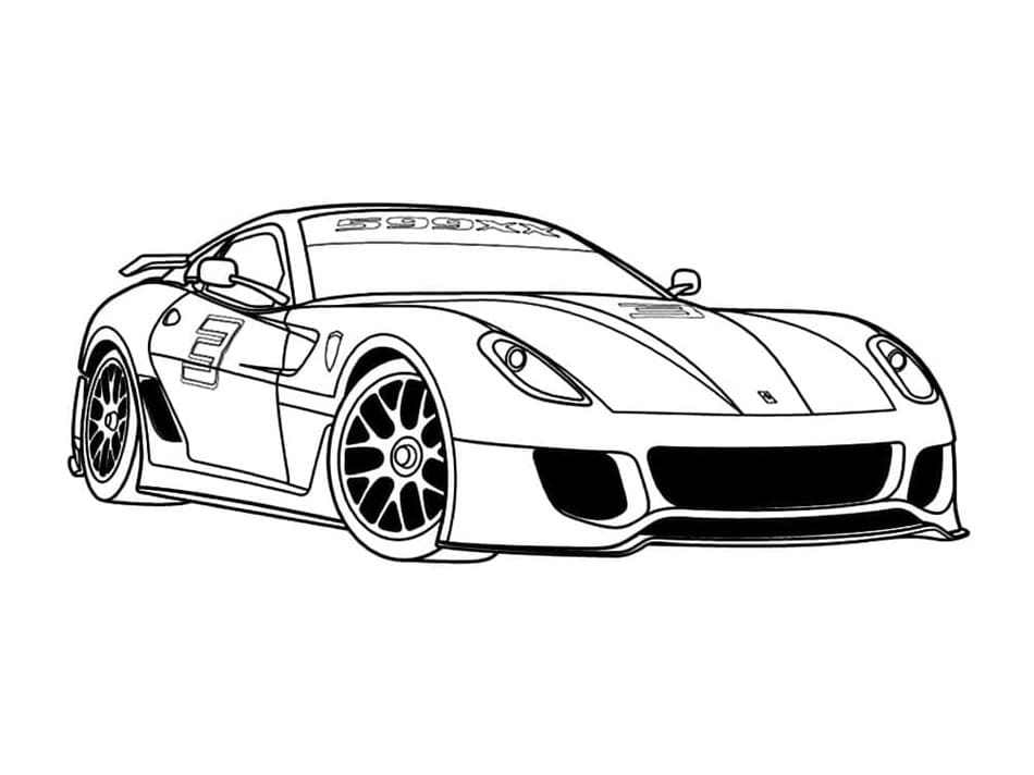 Printable Ferrari Free For Kids Coloring Page