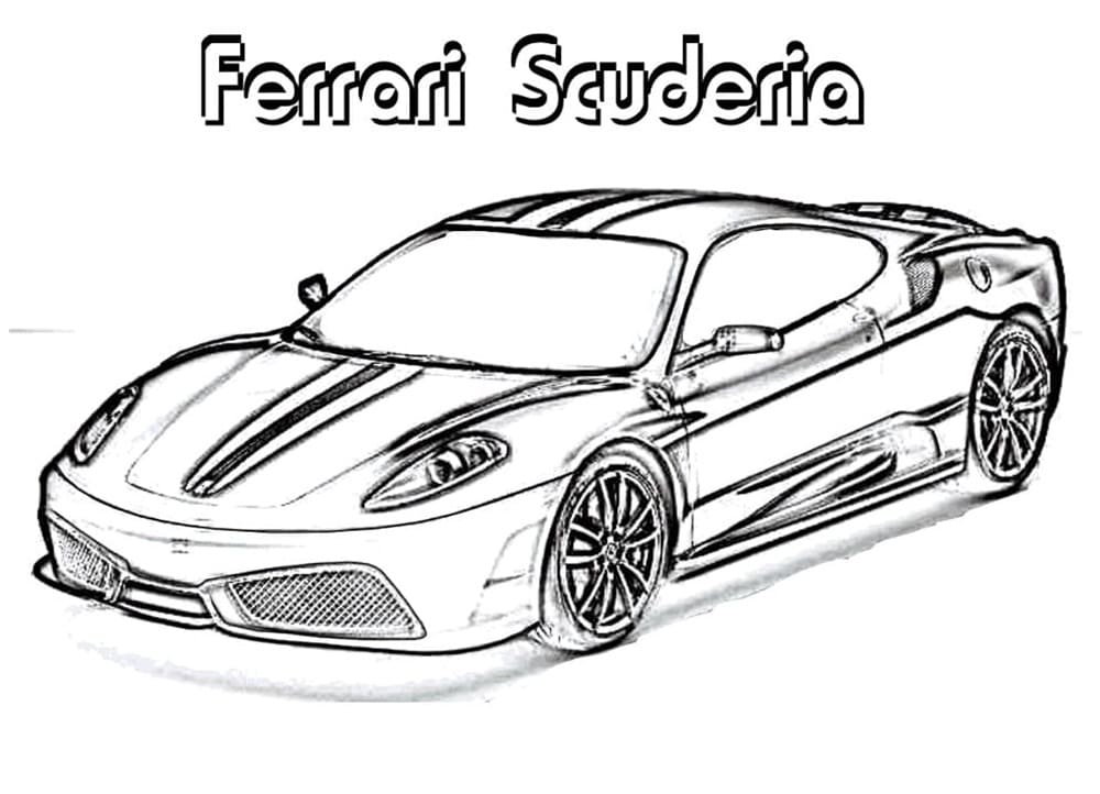 Printable Ferrari Scuderia Coloring Page