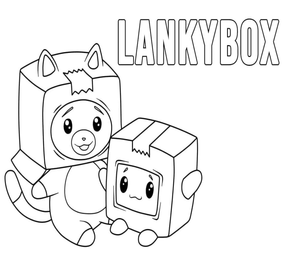 Printable Foxy and Boxy LankyBox Coloring Page