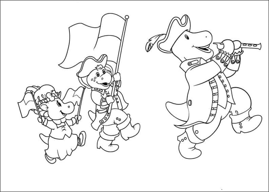 Printable Free Barney And Friends Coloring Page