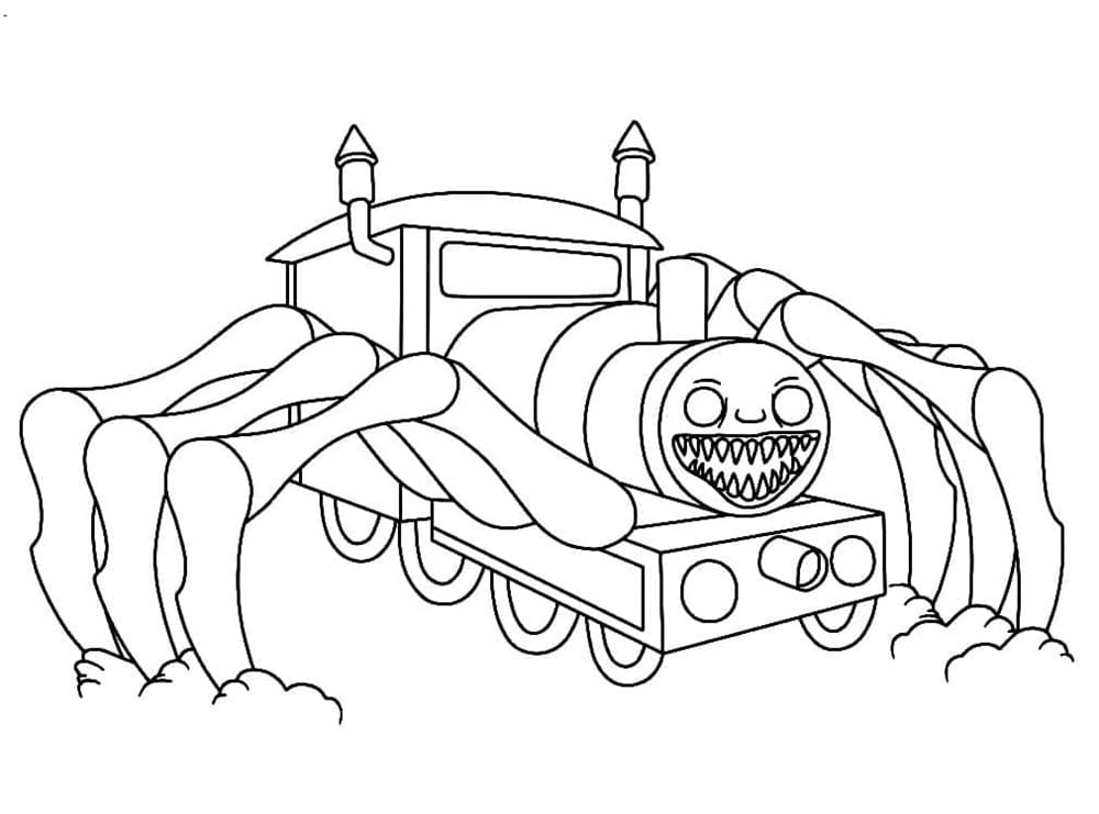 Printable Free Choo-Choo Charles For Children Coloring Page
