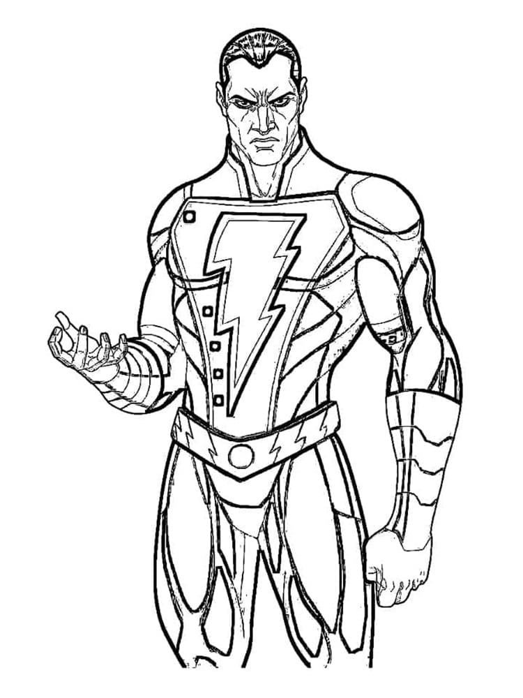 Printable Free Drawing of Black Adam Photo Coloring Page