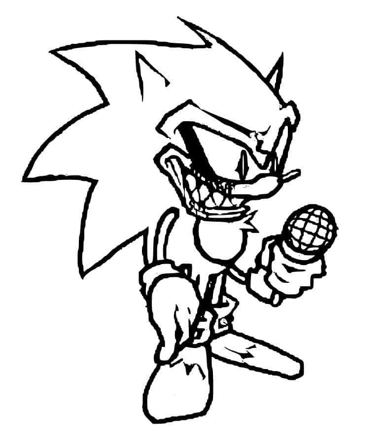 Printable Free Drawing of Sonic Exe Coloring Page