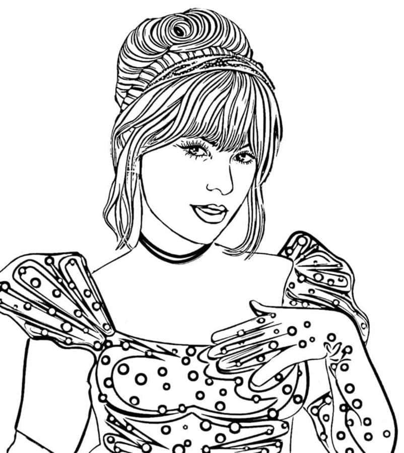 Printable Free Drawing of Taylor Swift Coloring Page
