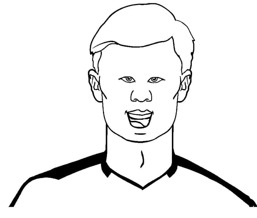 Printable Free Funny Erling Haaland Coloring Page